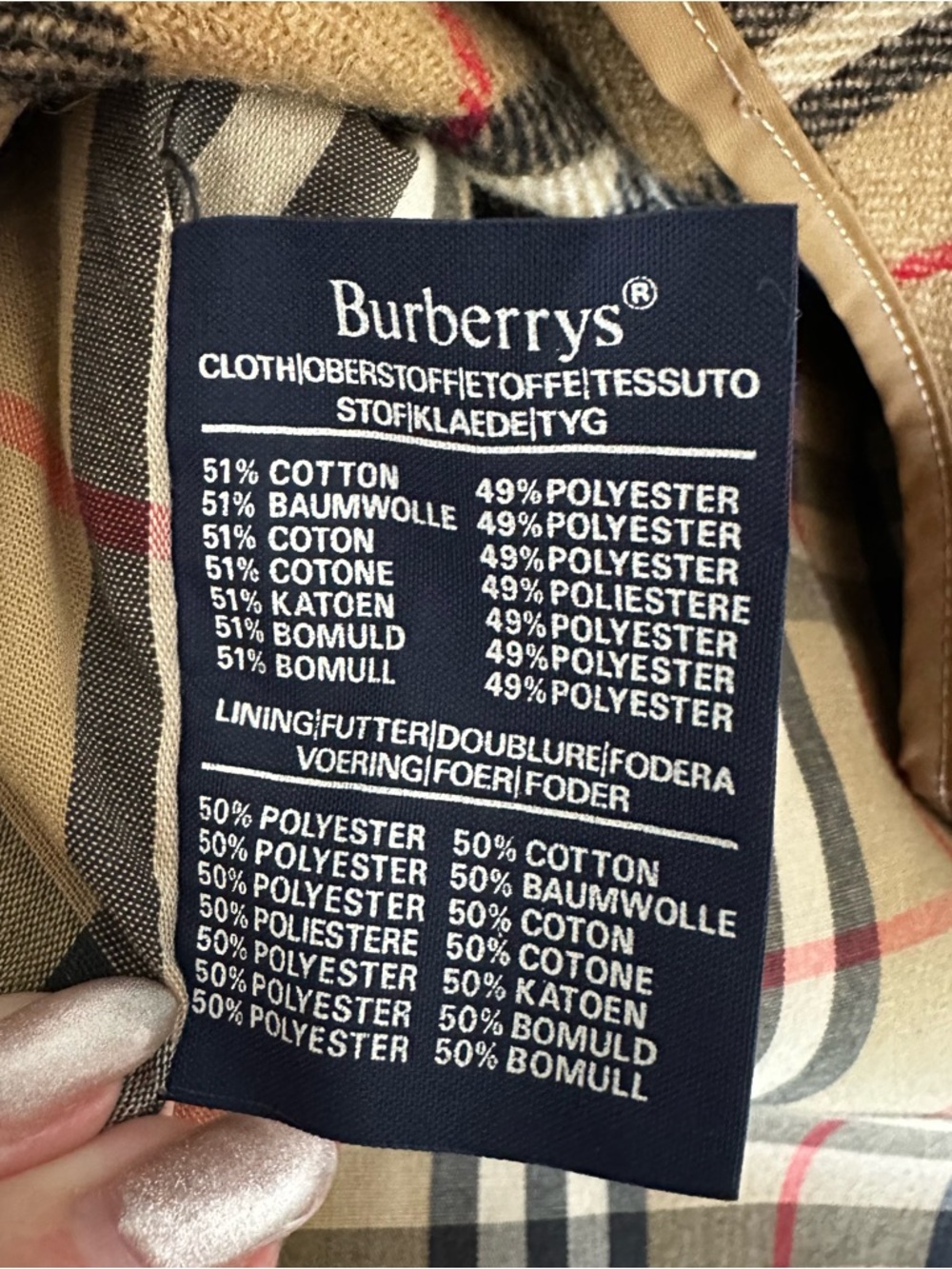 Vintage Burberrys Trench Coat Size 4 XLong Wool Liner Beige Classic Nova Check - Picture 15 of 16